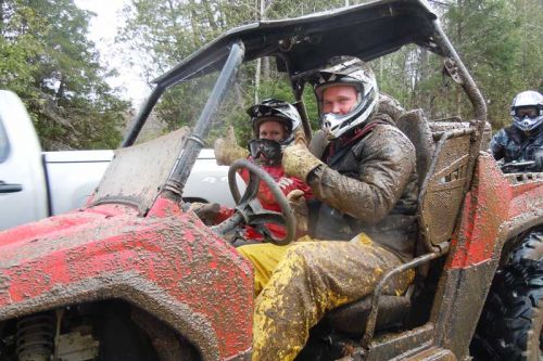 Val and Travis Lalonde of Clayton were all mud and smiles at the Ompah Spring ATV Run that took place on April 26.